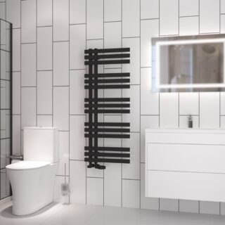 Eastbrook Hurley Straight Designer Heated Towel Rail - Matt Black - Image 6