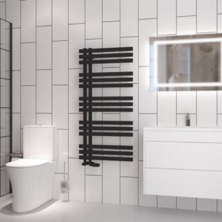 Eastbrook Hurley Straight Designer Heated Towel Rail - Matt Black - Image 7