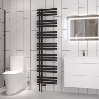 Eastbrook Hurley Straight Designer Heated Towel Rail - Matt Black - Image 10