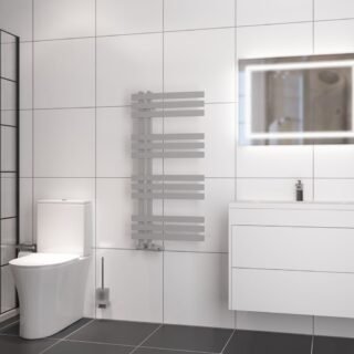 Eastbrook Hurley Straight Designer Heated Towel Rail - Matt Grey - Image 2