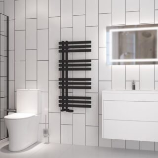 Eastbrook Hurley Straight Designer Heated Towel Rail - Matt Black - Image 4