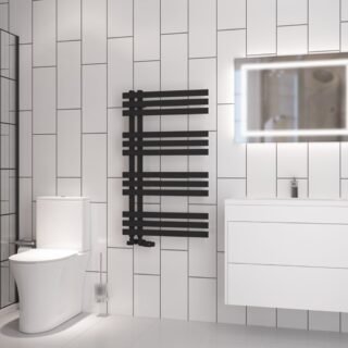 Eastbrook Hurley Straight Designer Heated Towel Rail - Matt Black - Image 5