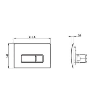 Eastbrook Pneumatic Square Push Button Flush Plate - Image 2