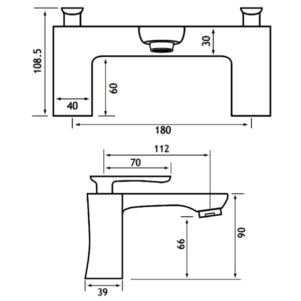 Eastbrook Helston Deck Mounted Bath Filler Tap - Image 2