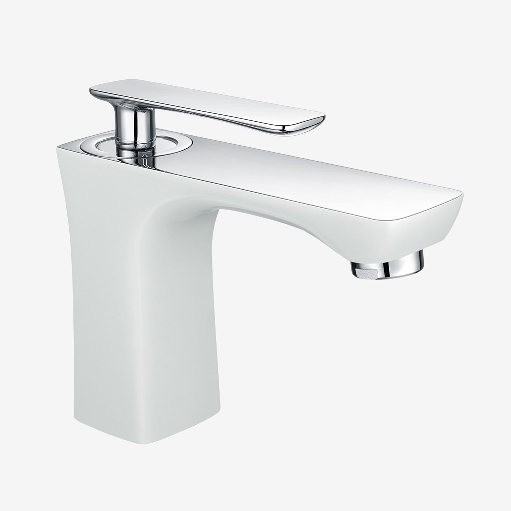 Eastbrook Helston Mono Basin Mixer Tap With Waste - Chrome/Gloss White