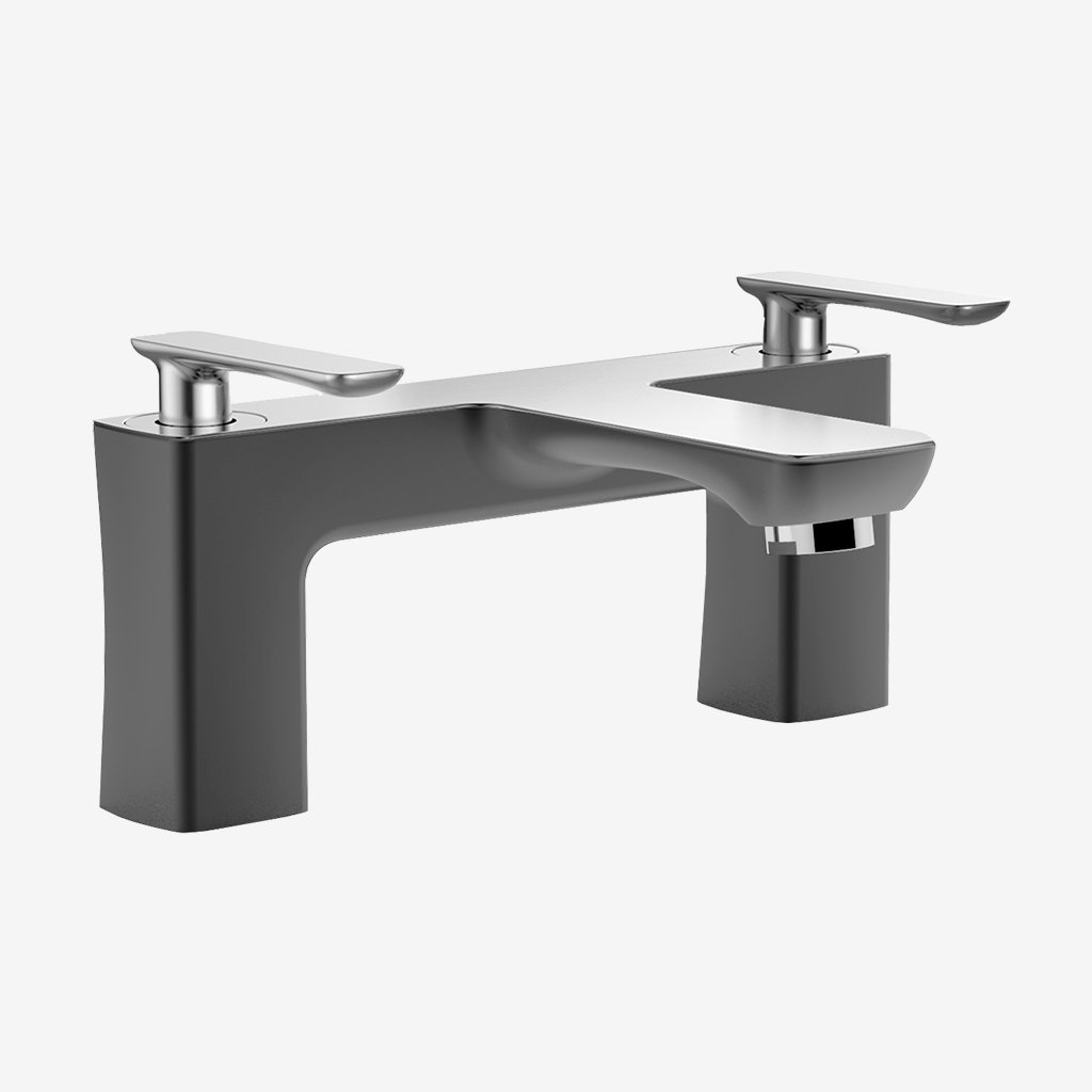 Eastbrook Helston Deck Mounted Bath Filler Tap - Chrome/Matt Smooth Anthracite
