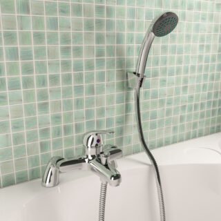 Eastbrook Isbourne Bath Shower Mixer Tap With Handset And Hose - Chrome - Image 3