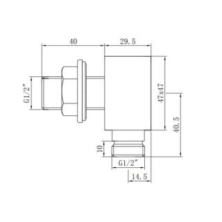 Eastbrook Square Wall Outlet Elbow - Image 3