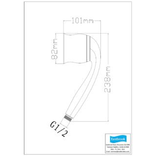 Eastbrook Type 85 Shower Handset With Full Spray Single Function - Chrome - Image 2