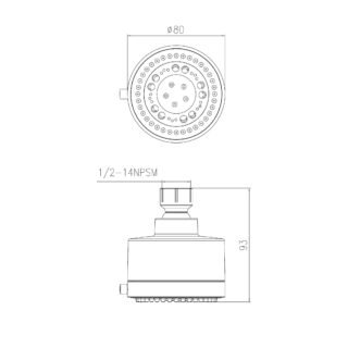 Eastbrook Type 20 Round Wall Mounted Shower Head - Chrome - Image 2