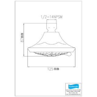 Eastbrook Type 25 Round Wall Mounted Shower Head - Chrome - Image 2