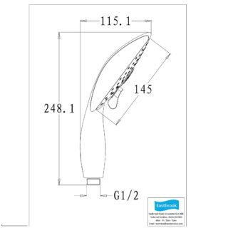 Eastbrook Type 70 Round Shower Handset With Multiple Spray Single Function - Chrome - Image 2