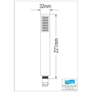 Eastbrook Type 35 Round Shower Handset With Full Spray Single Function - Chrome - Image 2