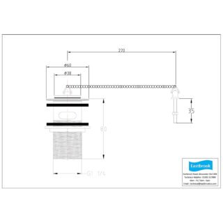 Eastbrook Ball Chain And Solid Plug Basin Waste - Chrome - Image 2
