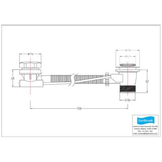 Eastbrook Extended Bath Pop-Up Waste And Overflow - Chrome - Image 2