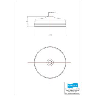 Eastbrook Tec 8 Inch Fixed Shower Head - 200mm x 200mm - Chrome - Image 2