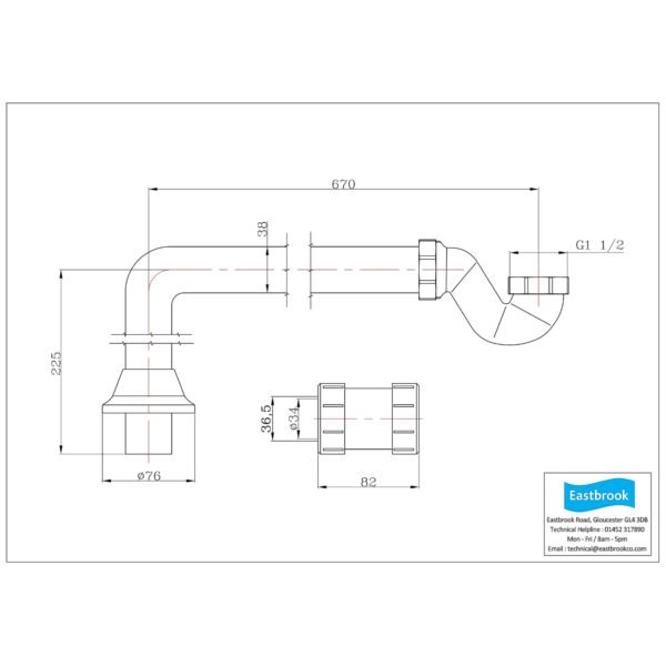 Eastbrook Shallow Seal Trap - Chrome - Image 2