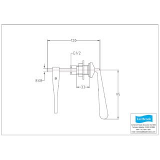 Eastbrook Universal WC Lever With Metal Handle - Chrome - Image 2