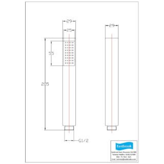 Eastbrook Type 10 Minimalist Square Shower Handset With Full Spray Function - Chrome - Image 2