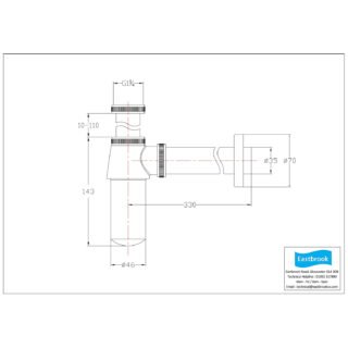 Eastbrook Bottle Trap With Extender Tube - Chrome - Image 2