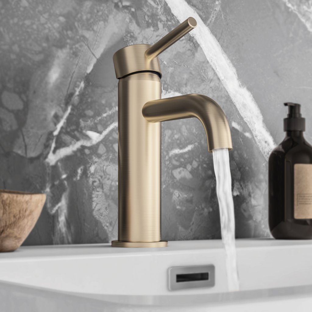 Eastbrook Meriden Mono Basin Mixer Tap With Waste - Brushed Brass