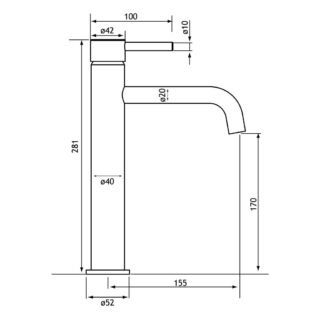 Eastbrook Meriden Mono Tall Basin Mixer Tap With Waste - Image 2