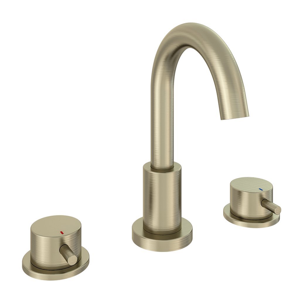Eastbrook Meriden 3 Hole Deck Mounted Basin Mixer Tap - Brushed Brass