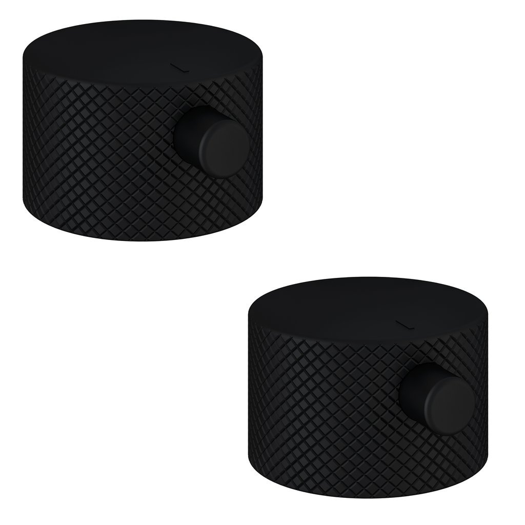 Eastbrook Meriden Full Knurling Tap Handle For Wall Mounted Basin And Bath Mixer Taps - Matt Black