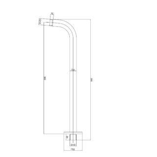 Eastbrook Meriden Wall Mounted Shower Arm - 390mm Long - Image 2