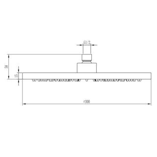 Eastbrook Meriden Round Easy Clean Shower Head - 300mm x 300mm - Image 2