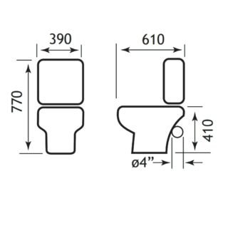 Eastbrook Kompact Close Coupled Toilet With Cistern And Soft Close Toilet Seat - White - Image 2