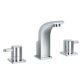 Flova Essence 3-Hole Basin Mixer Tap With Clicker Waste Set - Diamond Chrome