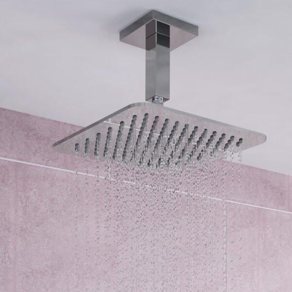 Bristan Slimline Square Fixed Shower Head - 200mm Wide - Chrome - Image 3