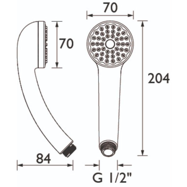 Bristan Single Function Rub Clean Shower Handset - Chrome - Image 2