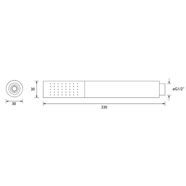 Bristan 106 Single Function Shower Handset - Chrome - Image 2