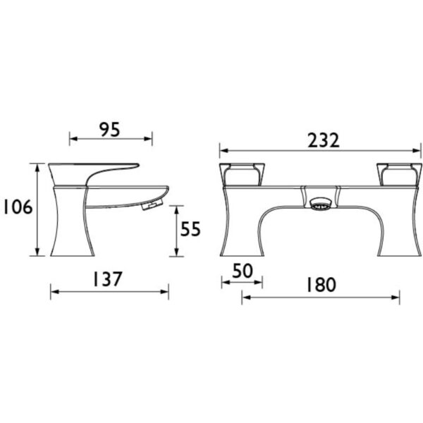 Bristan Hourglass Bath Filler Tap - Image 2