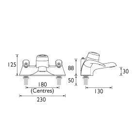 Bristan Java Bath Filler Tap With Thermostatic Shower - Chrome - Image 2
