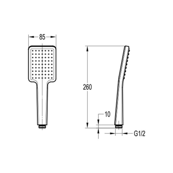 Flova Single Function ABS Shower Handset - Diamond Chrome - Image 2
