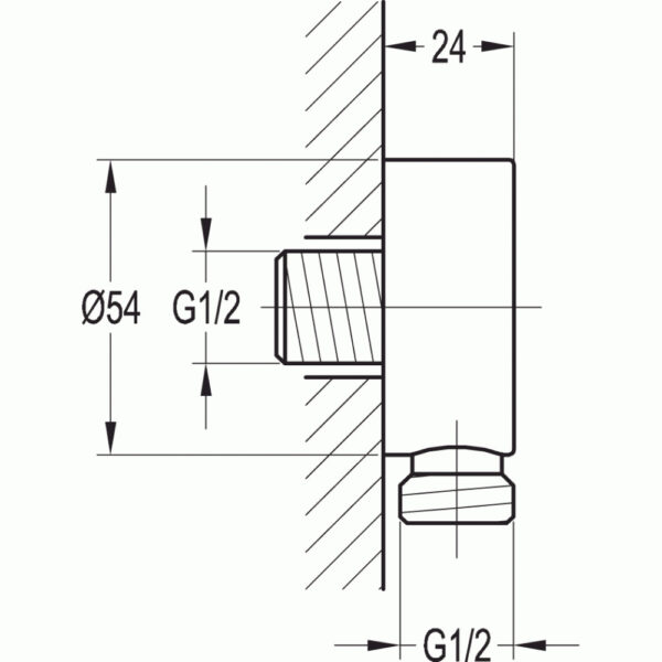 Flova Annecy Round Wall Outlet Elbow - Image 2