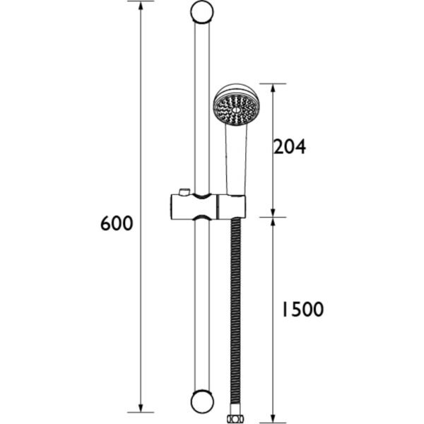 Bristan Single-Function Slide Bar Shower Kit - Chrome - Image 2
