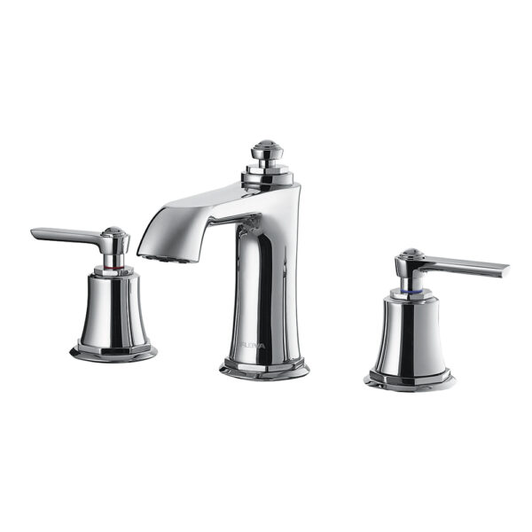 Flova Liberty 3 Hole Basin Mixer Tap With Clicker Waste Set