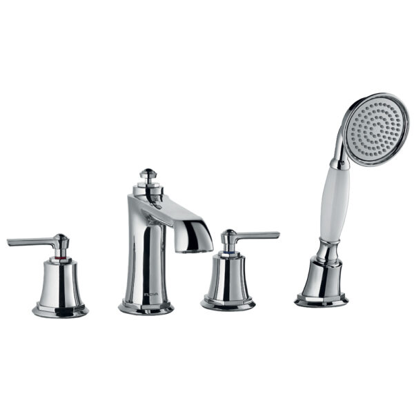 Flova Liberty 4-Hole Bath Shower Mixer Tap With Shower Set