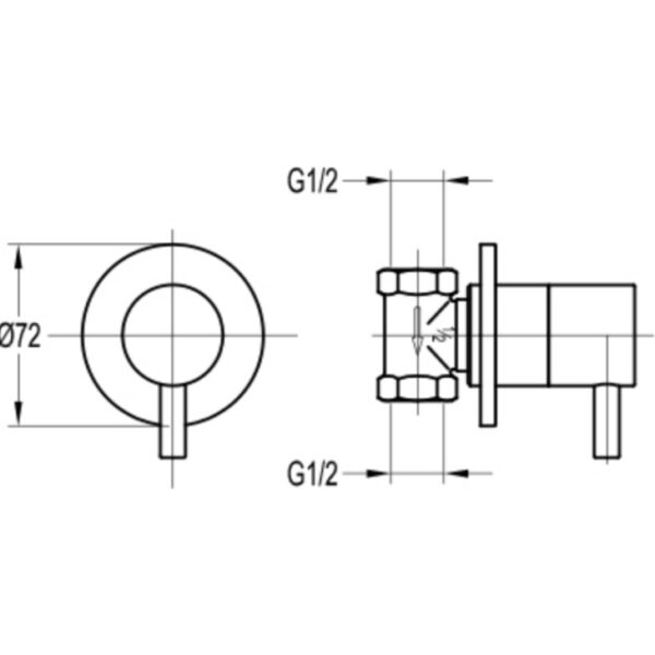 Flova Levo Cold Wall Mounted Shut Off Valve - Image 2