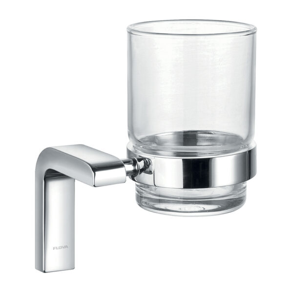 Flova Lynn Single Glass Tumbler Holder - Diamond Chrome