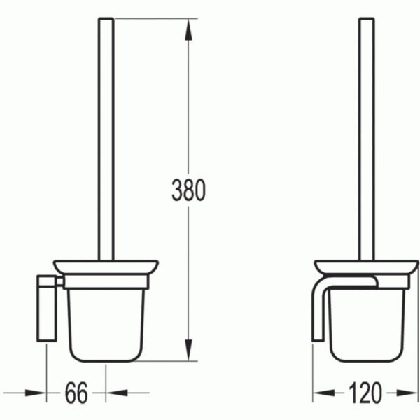 Flova Lynn Toilet Brush And Holder - Diamond Chrome - Image 2