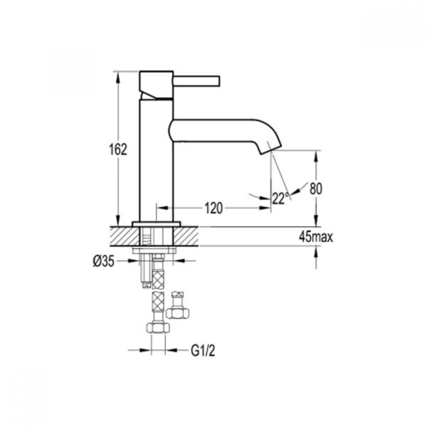 Flova Levo Mono Basin Mixer Tap - Image 2