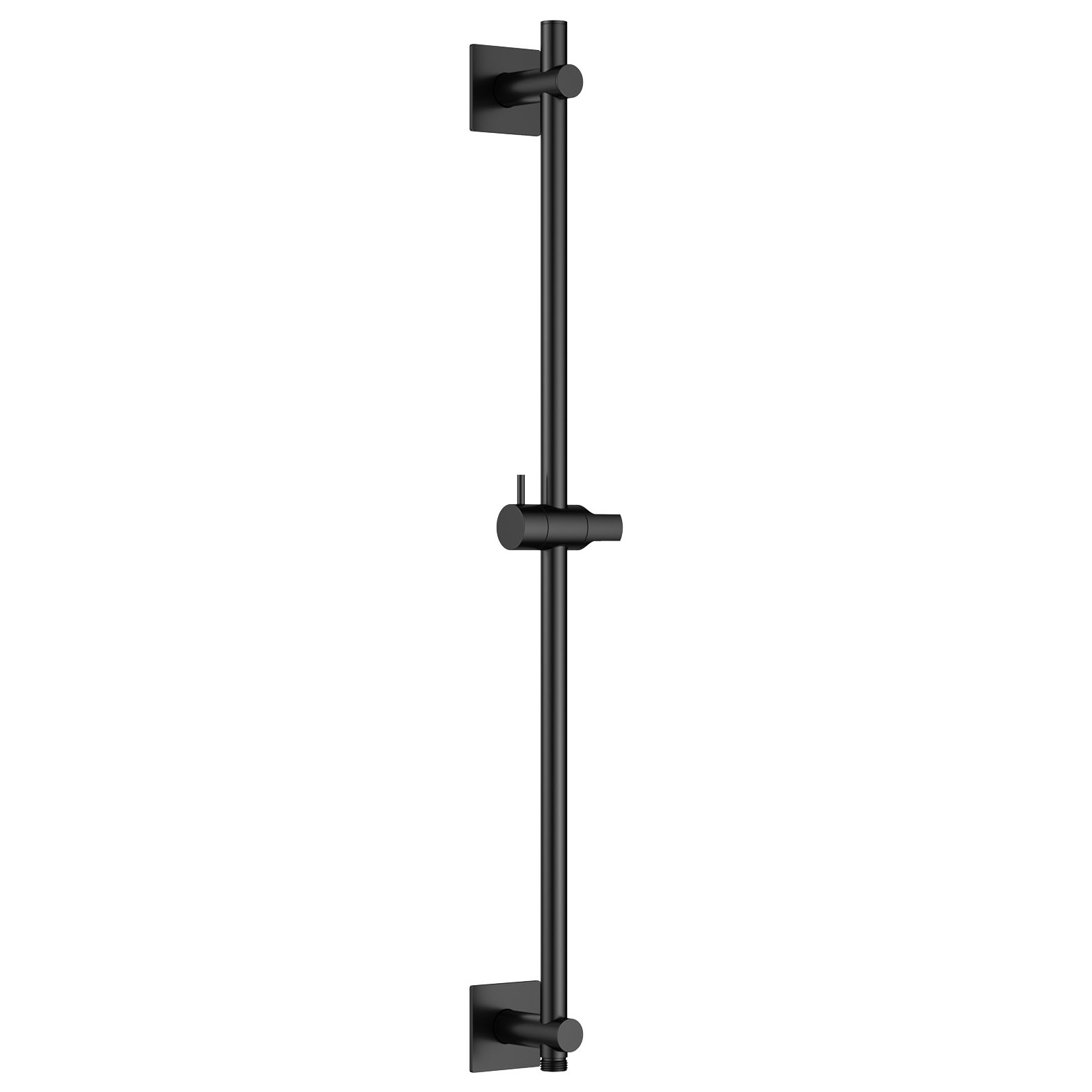 Flova Slide Rail With Integral Wall Outlet, Square Plate - Matt Black