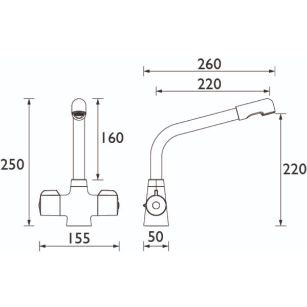 Bristan Manhattan Easyfit Mono Sink Mixer Tap - Image 2