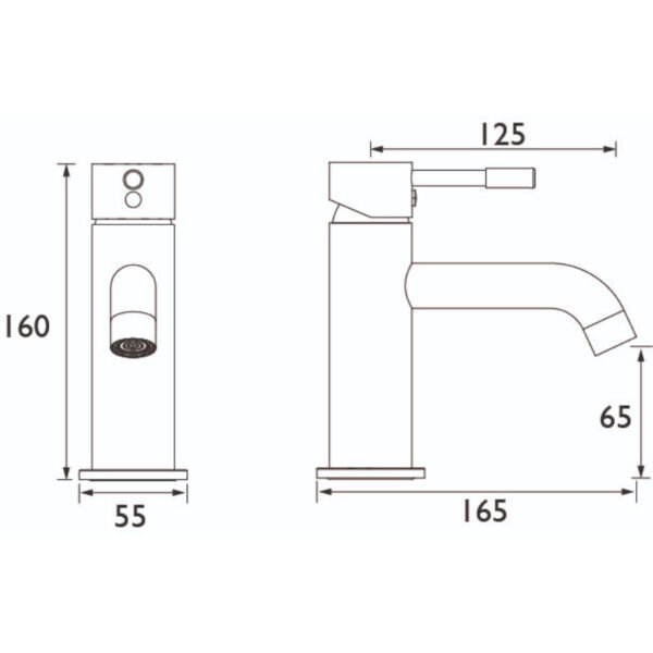 Bristan Mila Basin Mixer Tap With Clicker Waste - Image 2