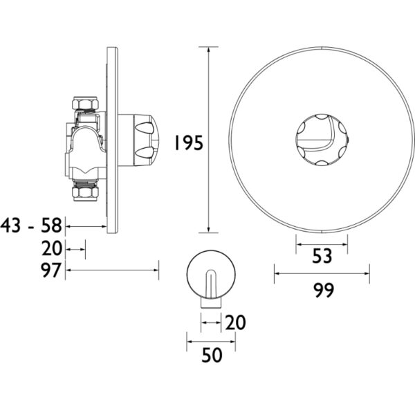 Bristan Mini Ts1203 Ch Shower Valve - Chrome - Image 2